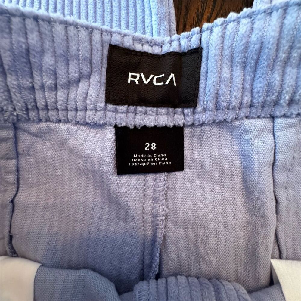 RVCA Women's Corduroy Pants Size 28 blue Pleated Straight Leg‎ - Picture 7 of 10